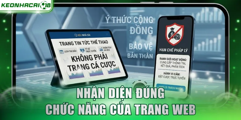 Nhận diện đúng chức năng của trang web